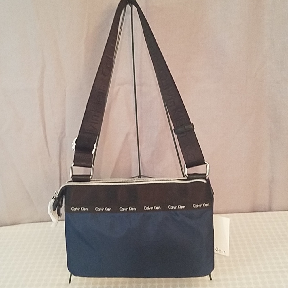 NEW Calvin Klein Nylon Crossbody Blue & Black